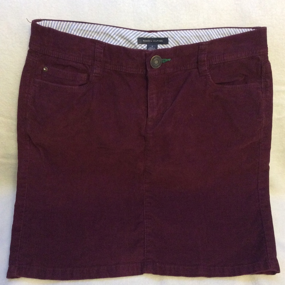 Burgundy Tommy Hilfiger corduroy mini skirt